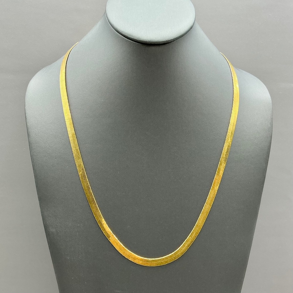 Premier Designs Herringbone Necklace Women Gold Tone Flat Snake Chain Jewelry